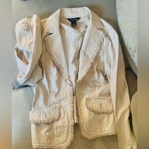 White House Black Market Cream Blazer